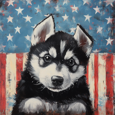 Patriotic Dog Sign, DCO-13350, Sign For Wreath, 10x10